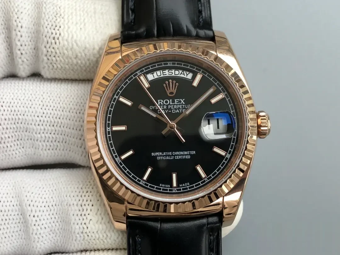 Day-Date 118135CH rolex replica 36mm — crown and case detail