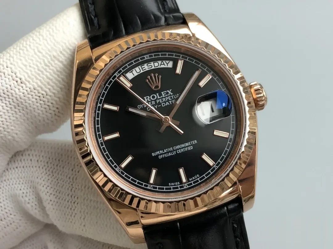 Rolex Day-Date 118135CH rolex clone — lume shot