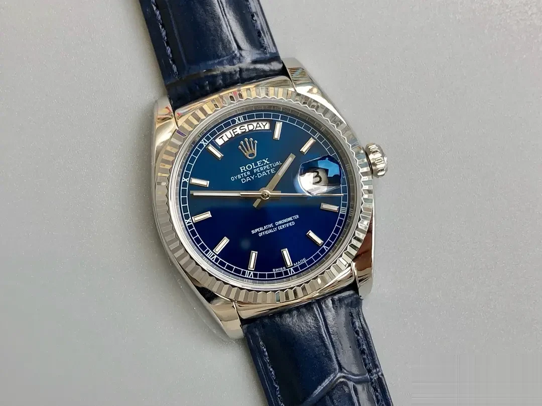 Day-Date 118139HR rolex copy 36mm — crown and case detail
