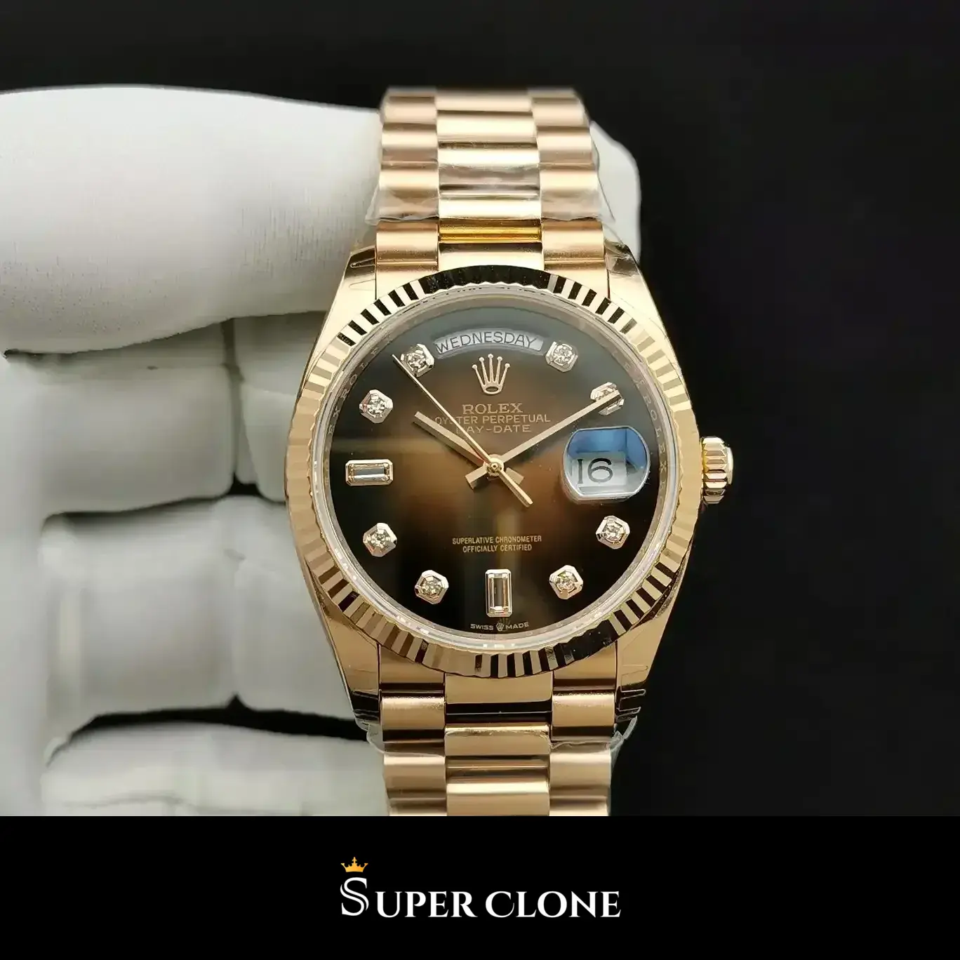 Rolex Explorer 128238 replica — side profile