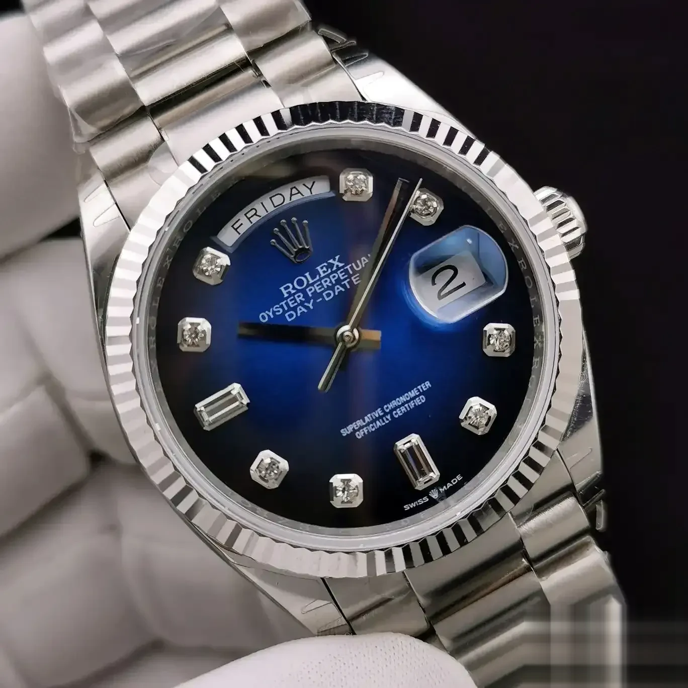 Day-Date 128238 rolex replica 36mm — wrist shot