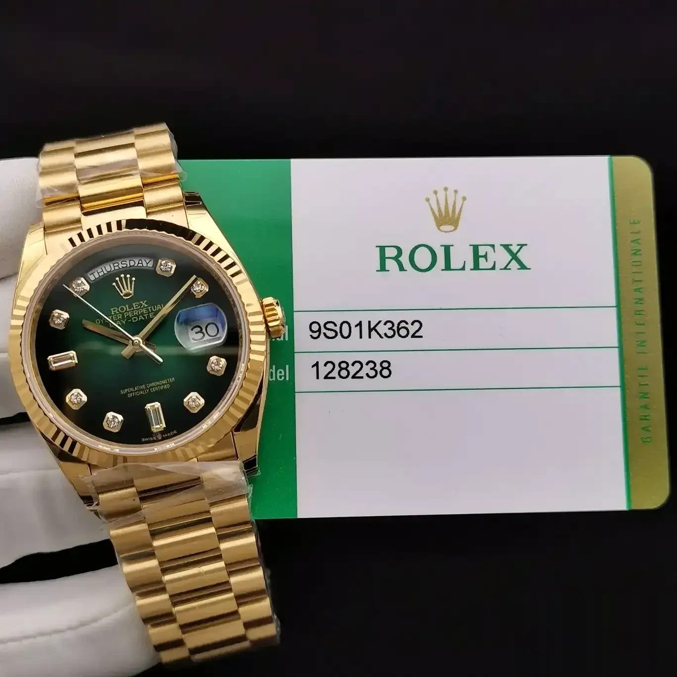 Rolex Day-Date 128238 replica 36mm — wrist shot