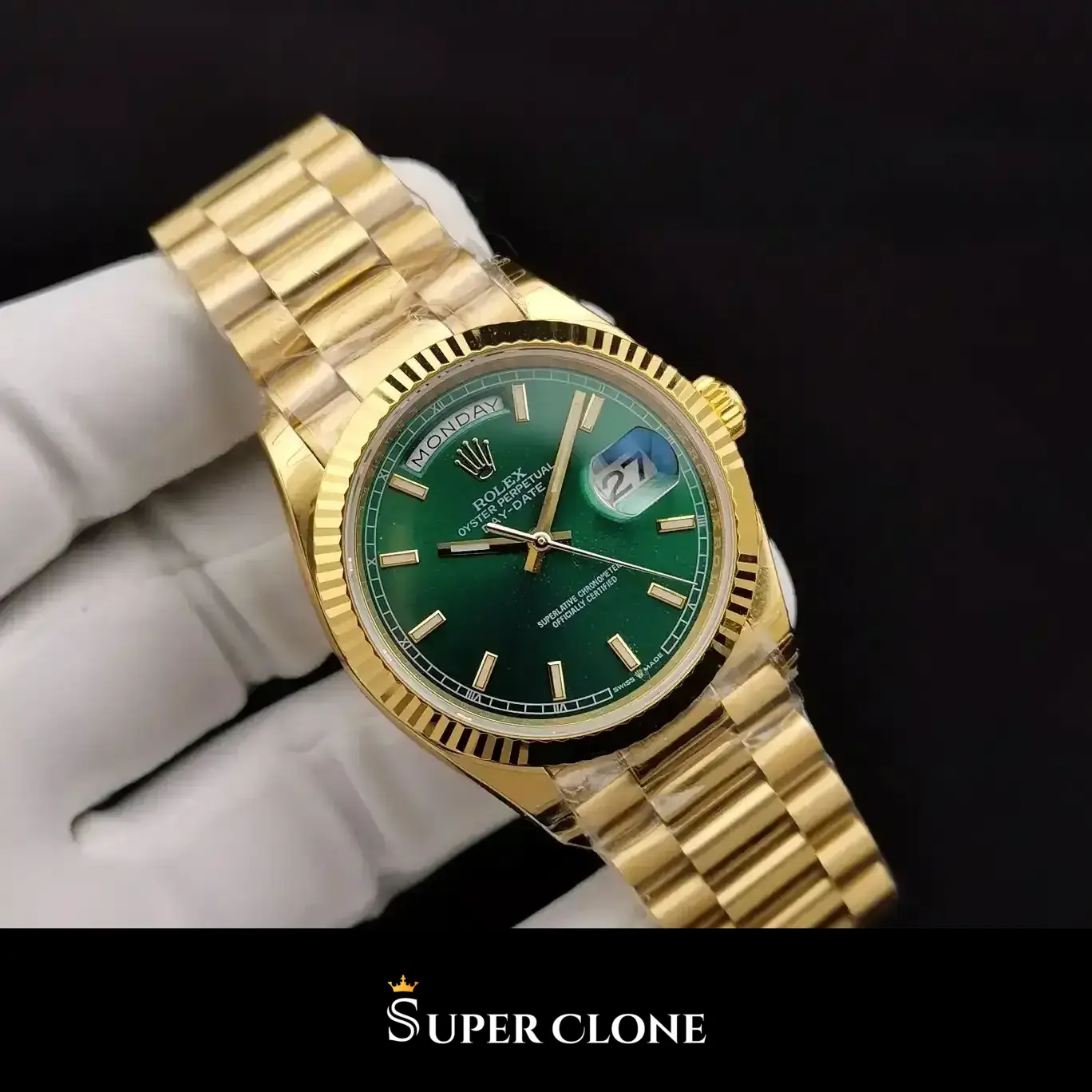 Day-Date 128238 rolex replica 40mm — dial close-up