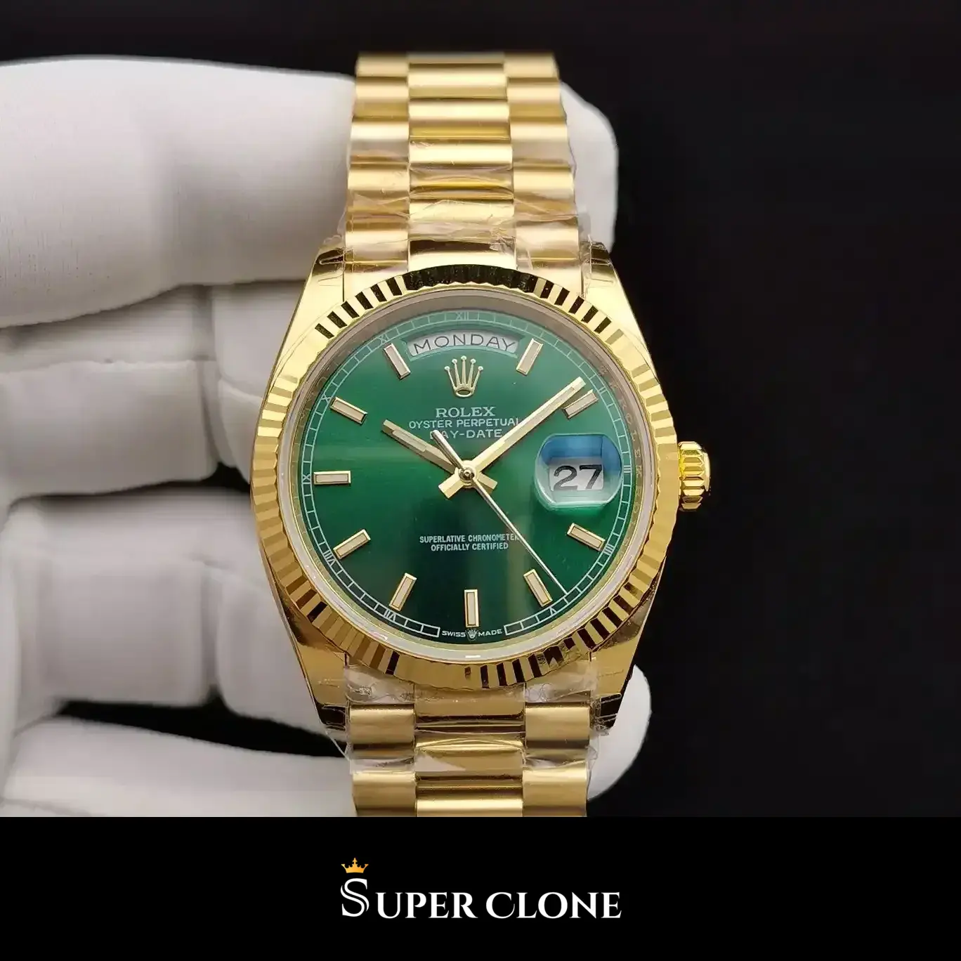 Rolex Day-Date 128238 rolex clone — side profile