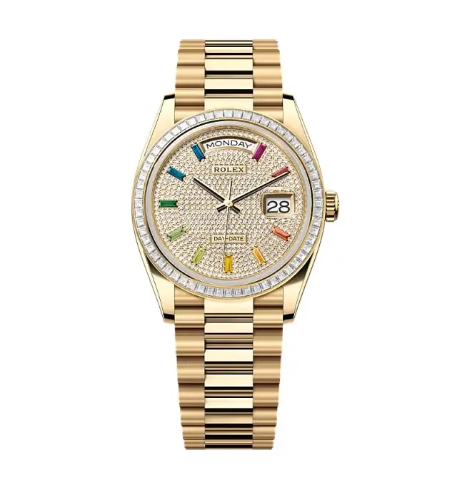 Day-Date 128398TBR 1:1 replica black dial — front view