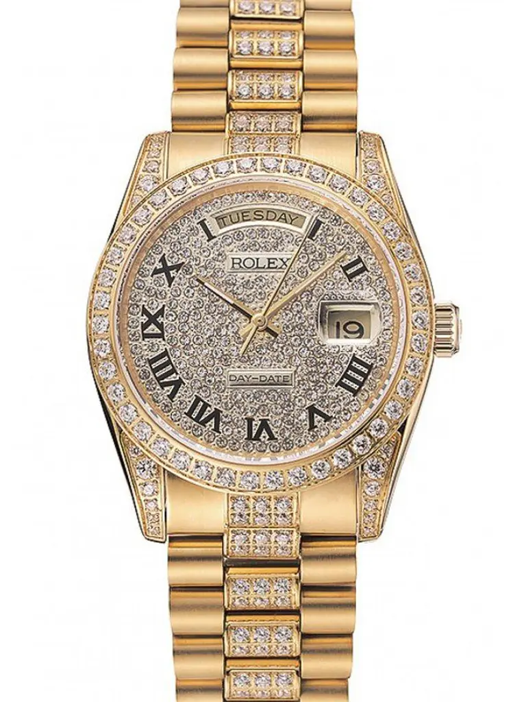 Rolex Day-Date 1453956 copy gold dial — front view