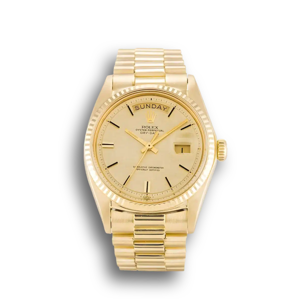 Rolex Day-Date 1803 super clone replica champagne dial — front view