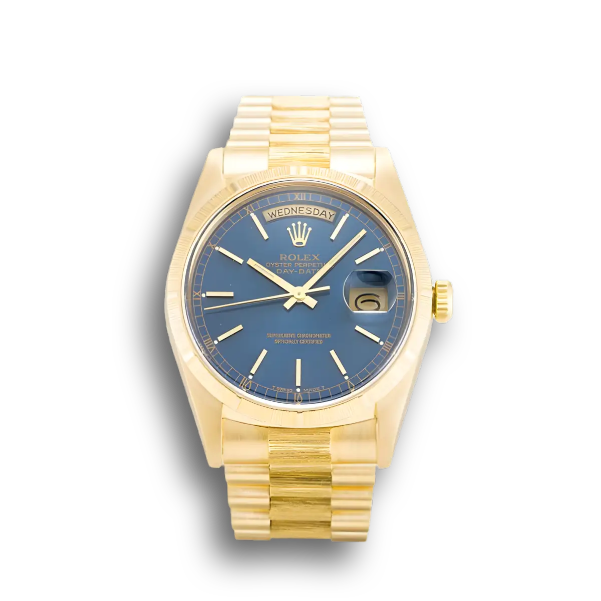 Day-Date 18248 copy blue dial — front view