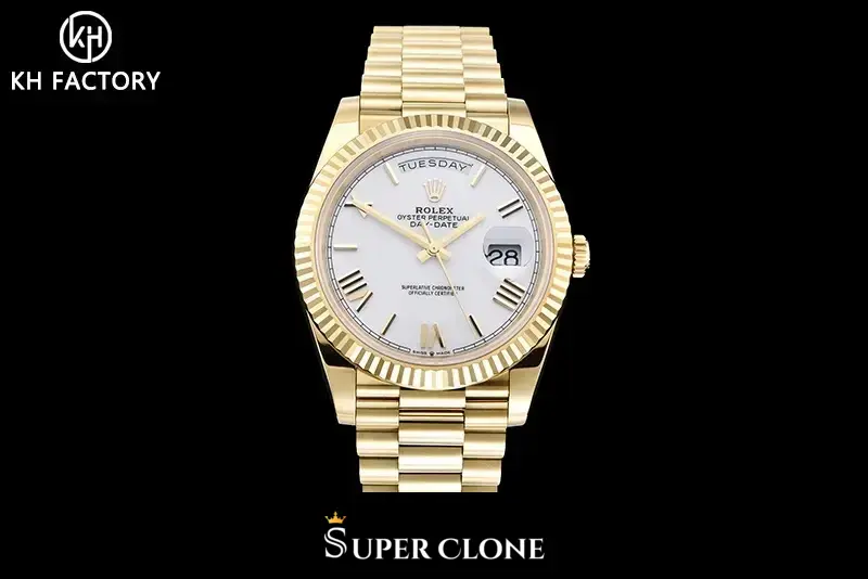 Day-Date 228238 rolex replica white dial — lume shot