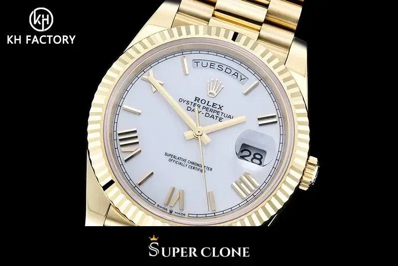 Rolex Day-Date 228238 rolex clone 40mm — angled view