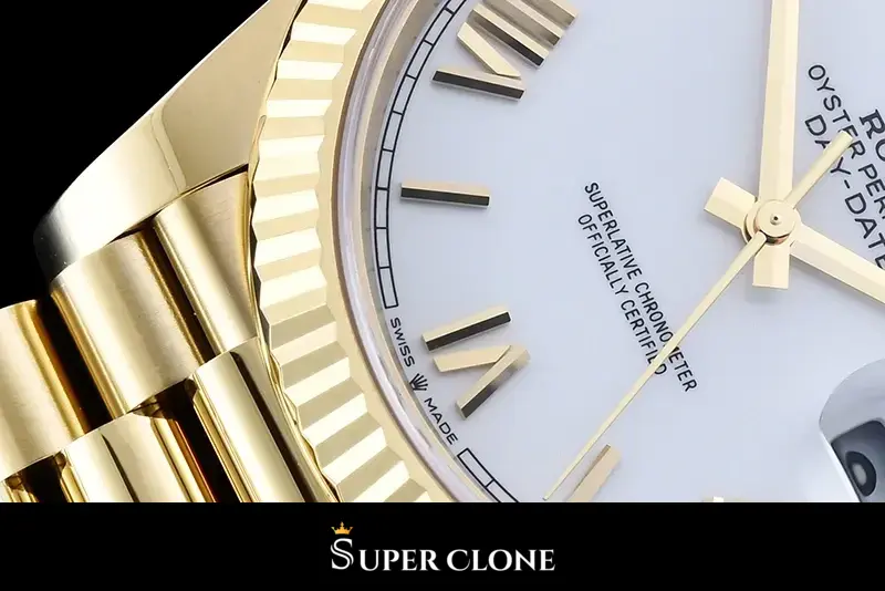 Rolex Day-Date 228238 replica — caseback detail