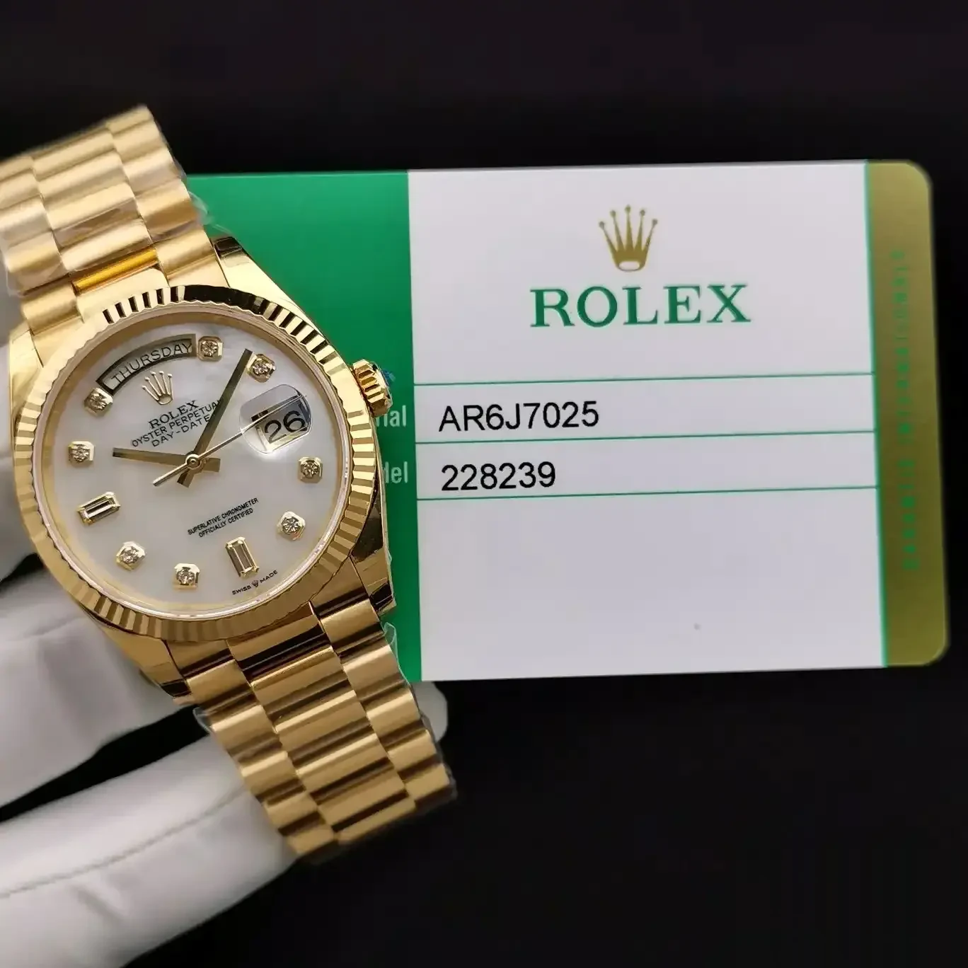 Day-Date 228239 rolex replica 36mm — wrist shot