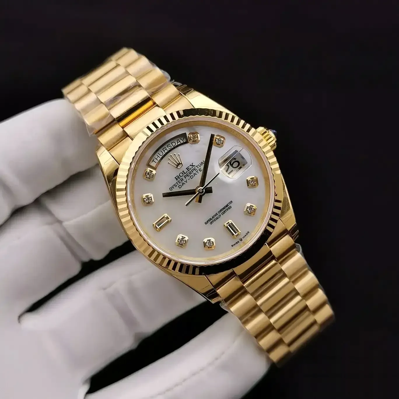 Rolex Day-Date 228239 rolex clone — bracelet detail