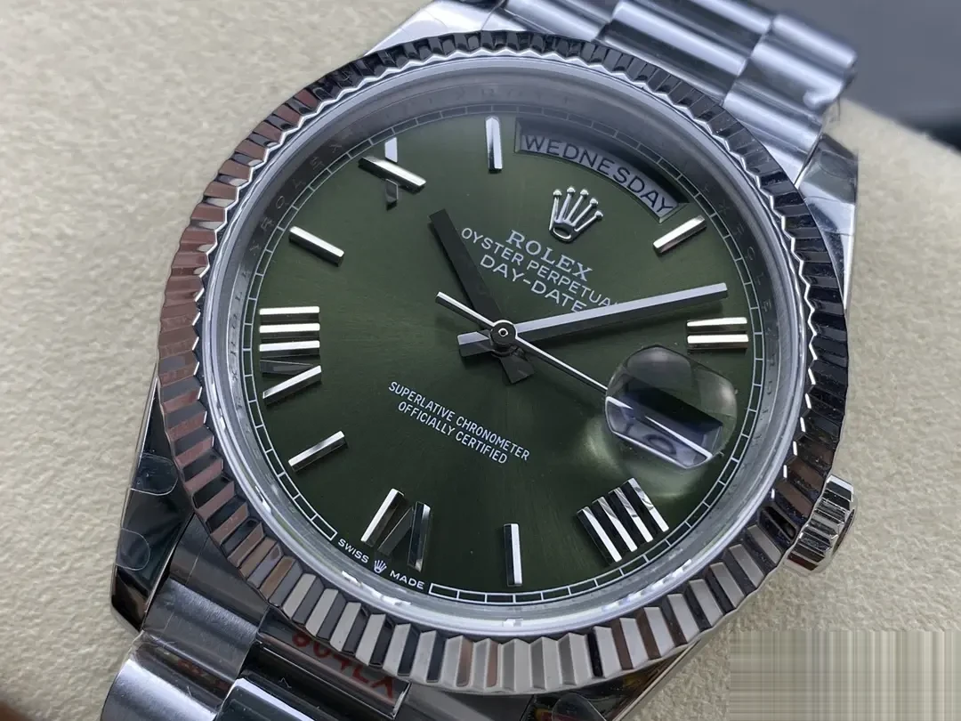Rolex Day-Date 228239 replica — lume shot