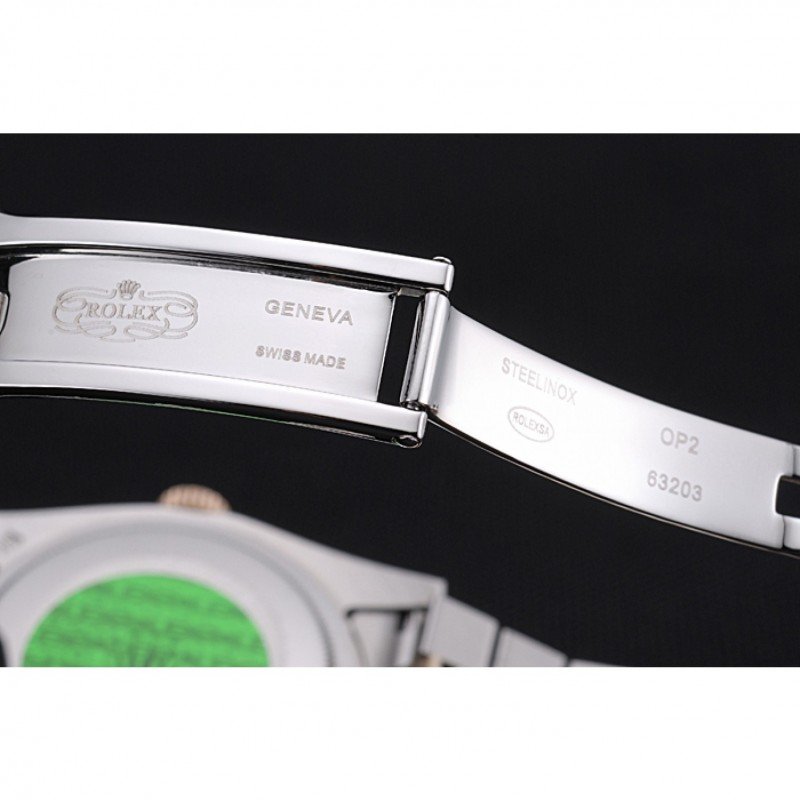 Rolex Day-Date SRL78 copy black dial — bezel macro