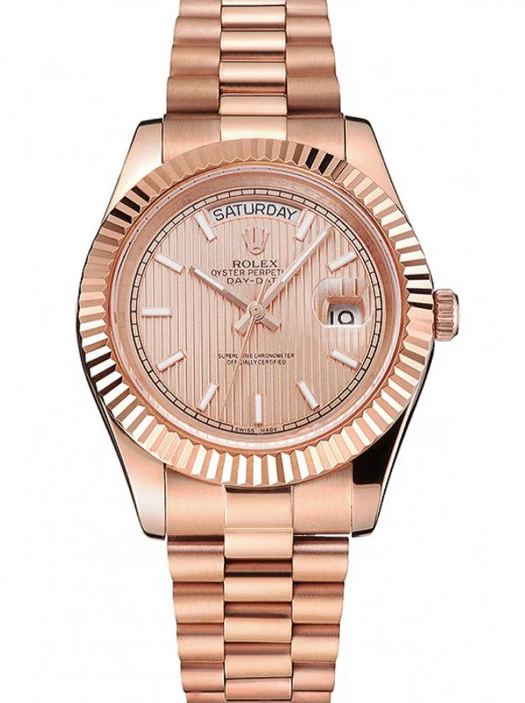 Day-Date REP016823 fake rose-gold dial — front view