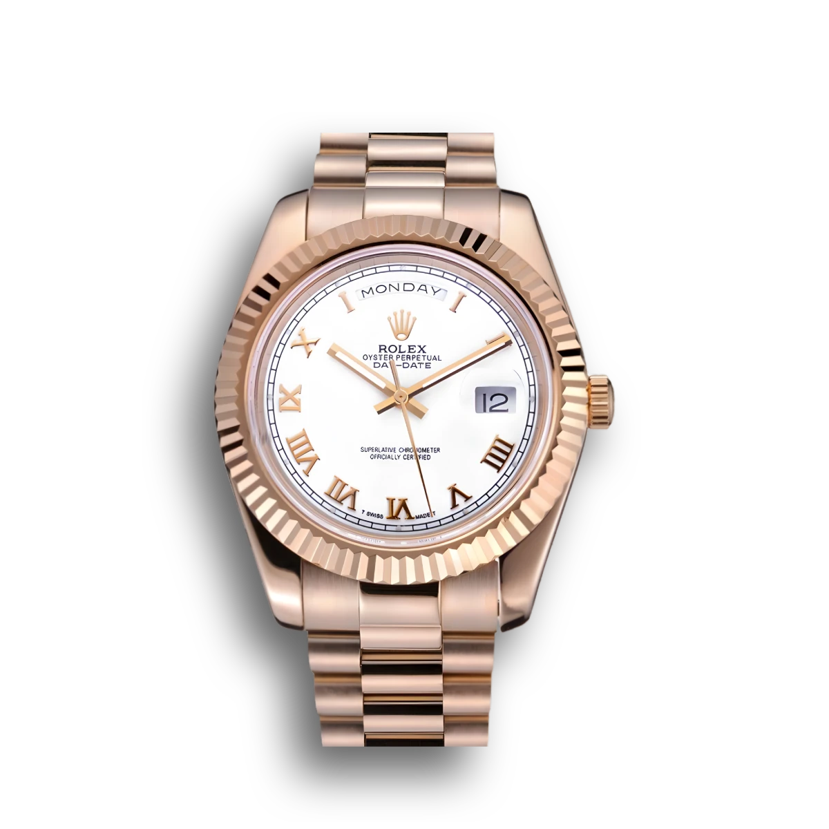 Day-Date 622546 copy white dial — front view