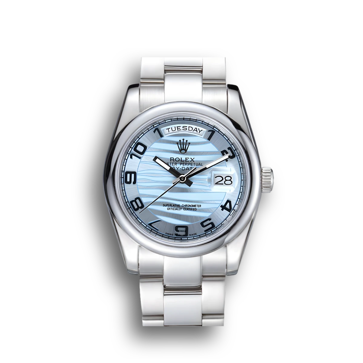 Rolex Day-Date 7470 replica blue dial — front view