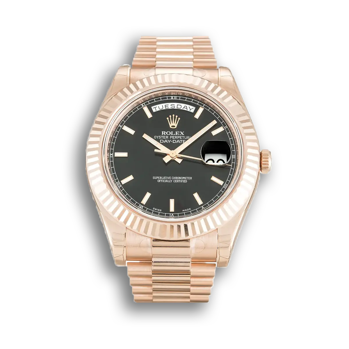 Day-Date 218235 1:1 replica black dial — front view