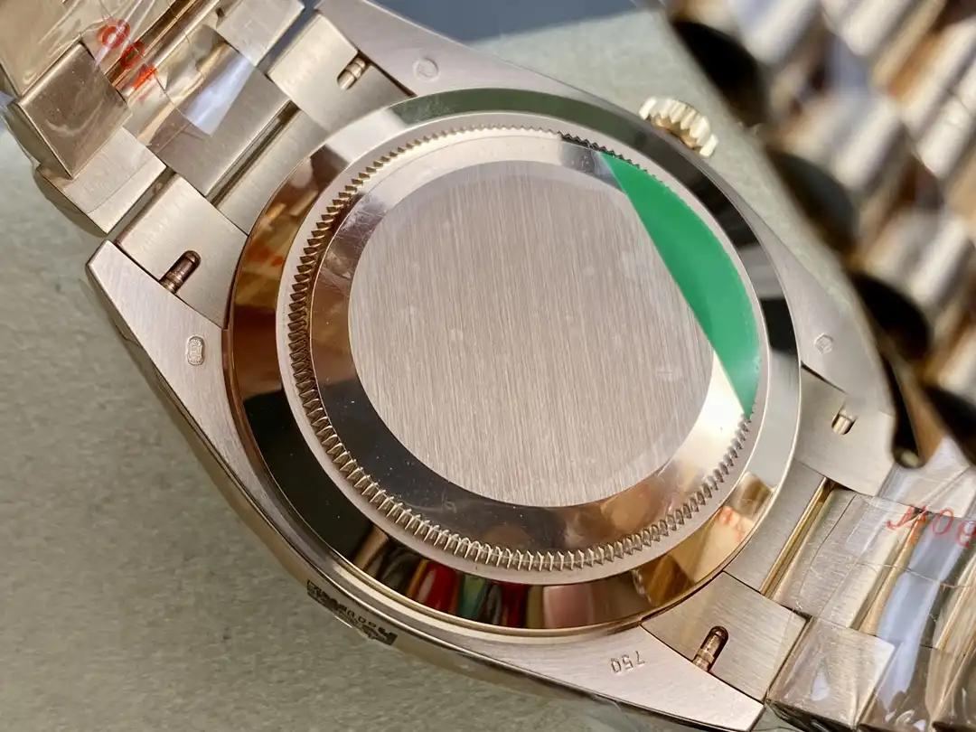 Rolex Day-Date 41985 copy chocolate dial — bezel macro