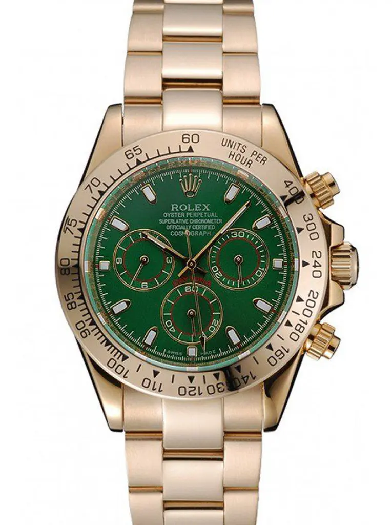 Rolex Daytona 1454244 clone green dial — front view