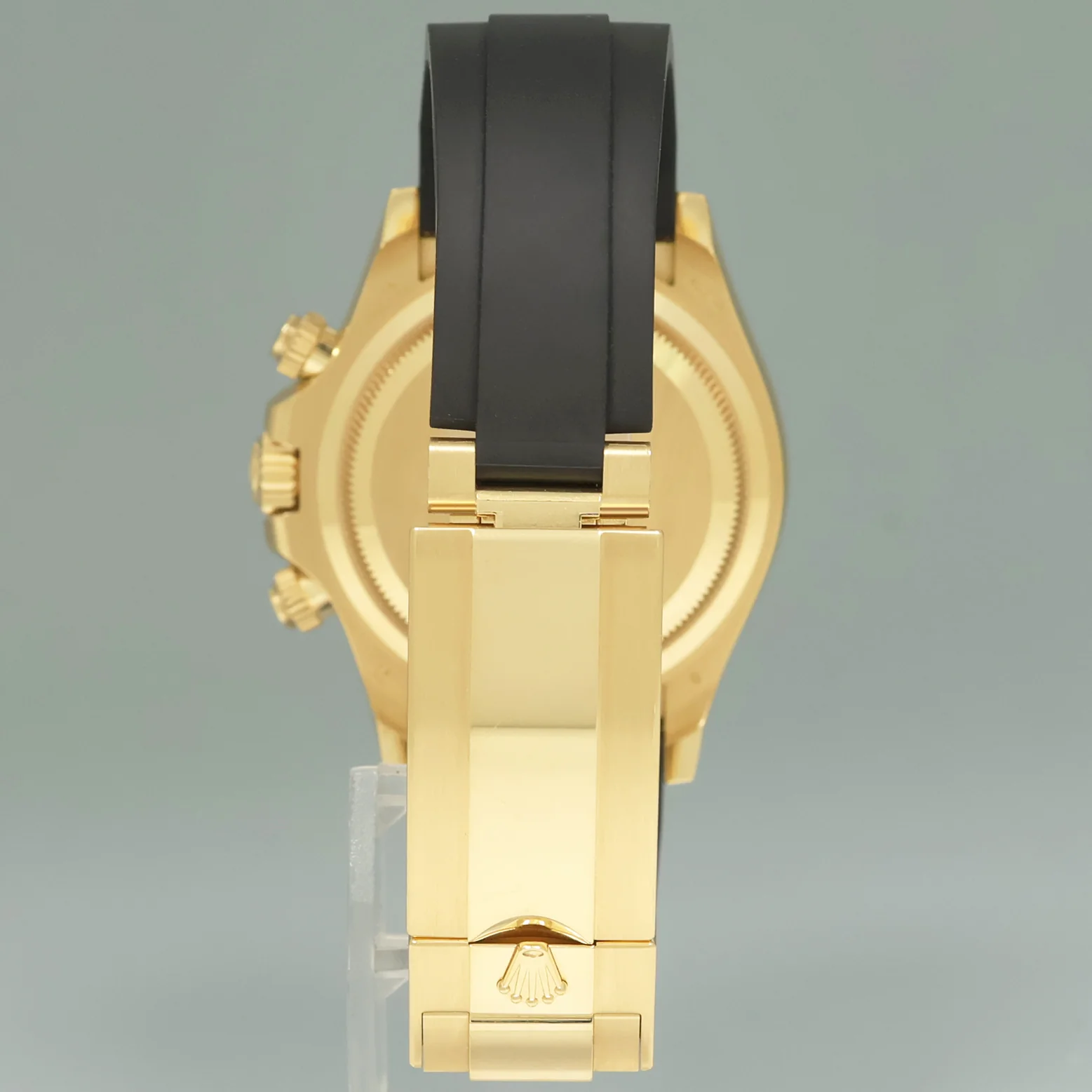 Rolex Daytona 126518LN replica golden dial — caseback detail