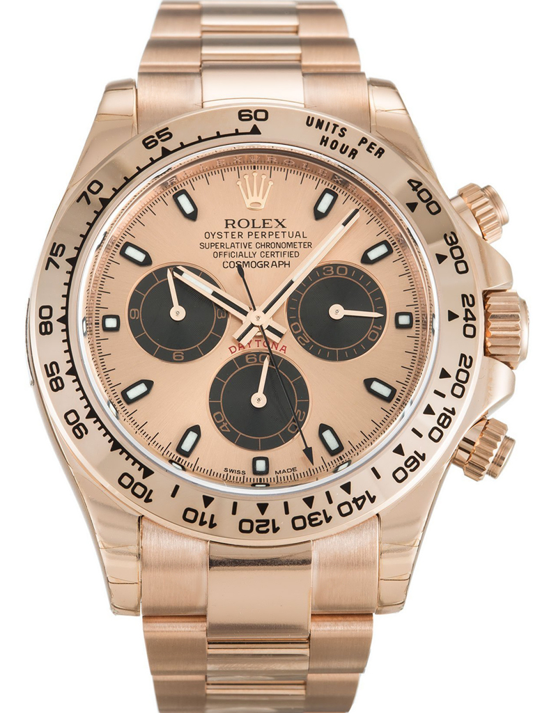 Rolex Daytona 116505 clone rose dial — front view