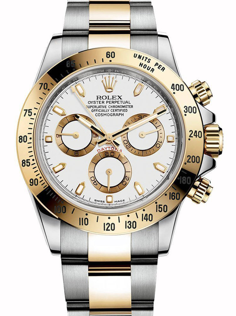 Rolex Daytona 116523 replica white dial — front view