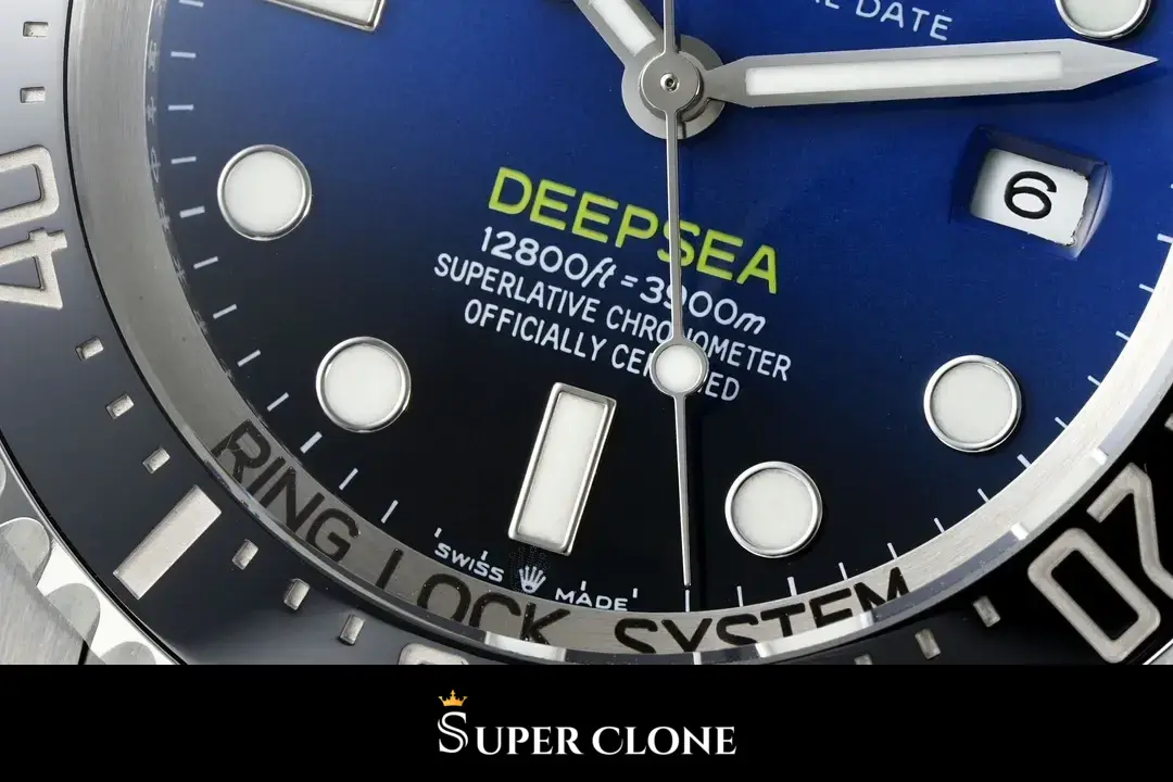 Rolex Deepsea 126660 miyota replica 40mm — dial close-up