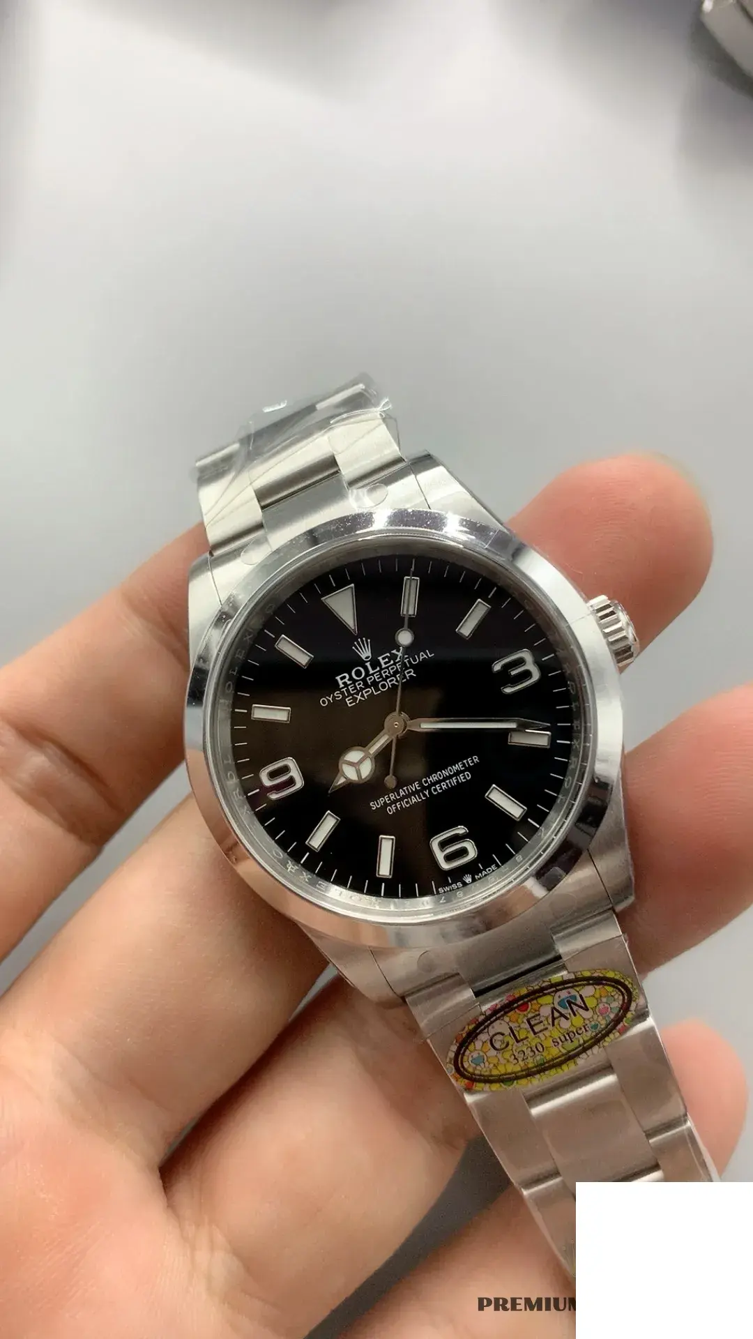 Explorer 124270 rolex copy black dial — caseback detail