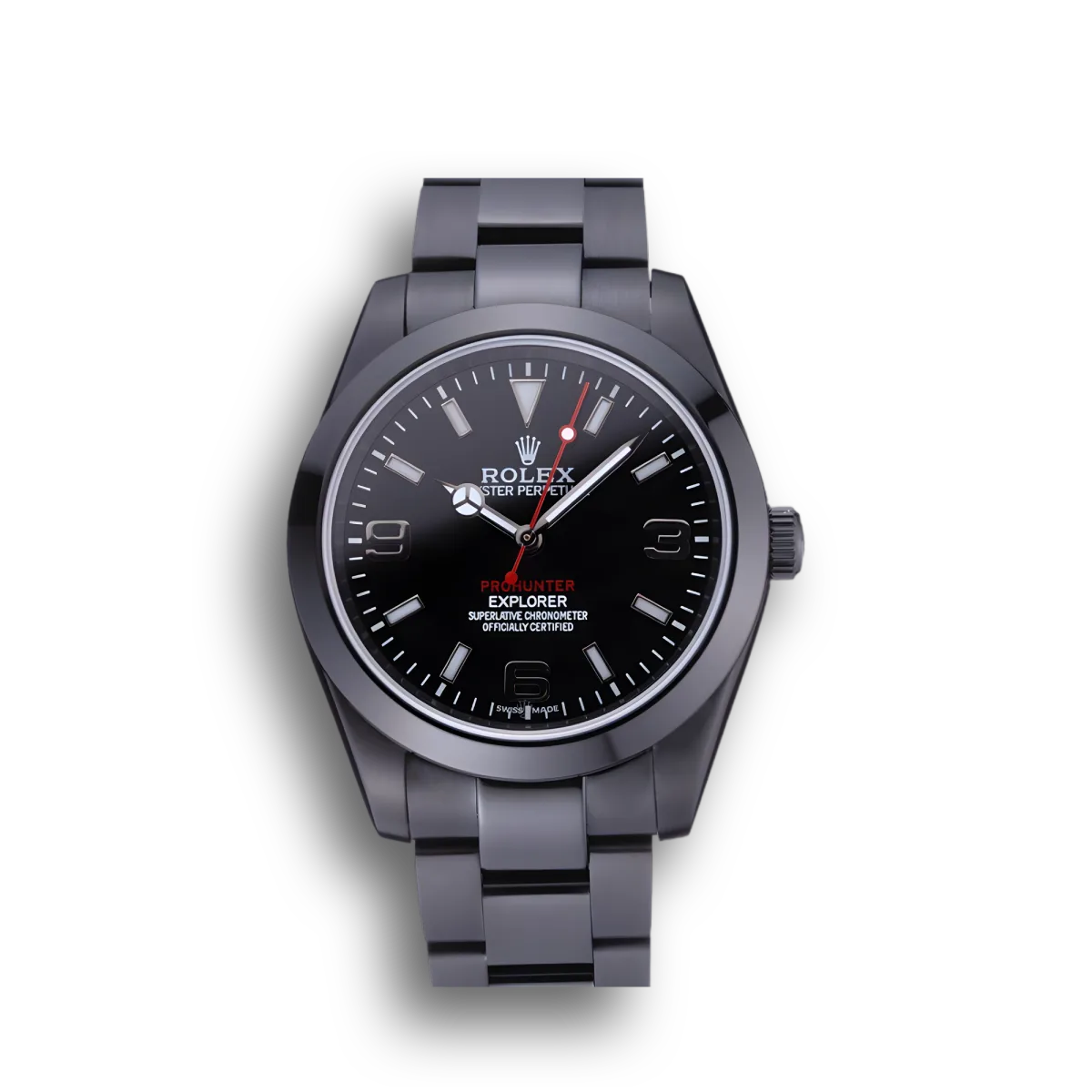 Rolex Explorer 622549 clone black dial — front view