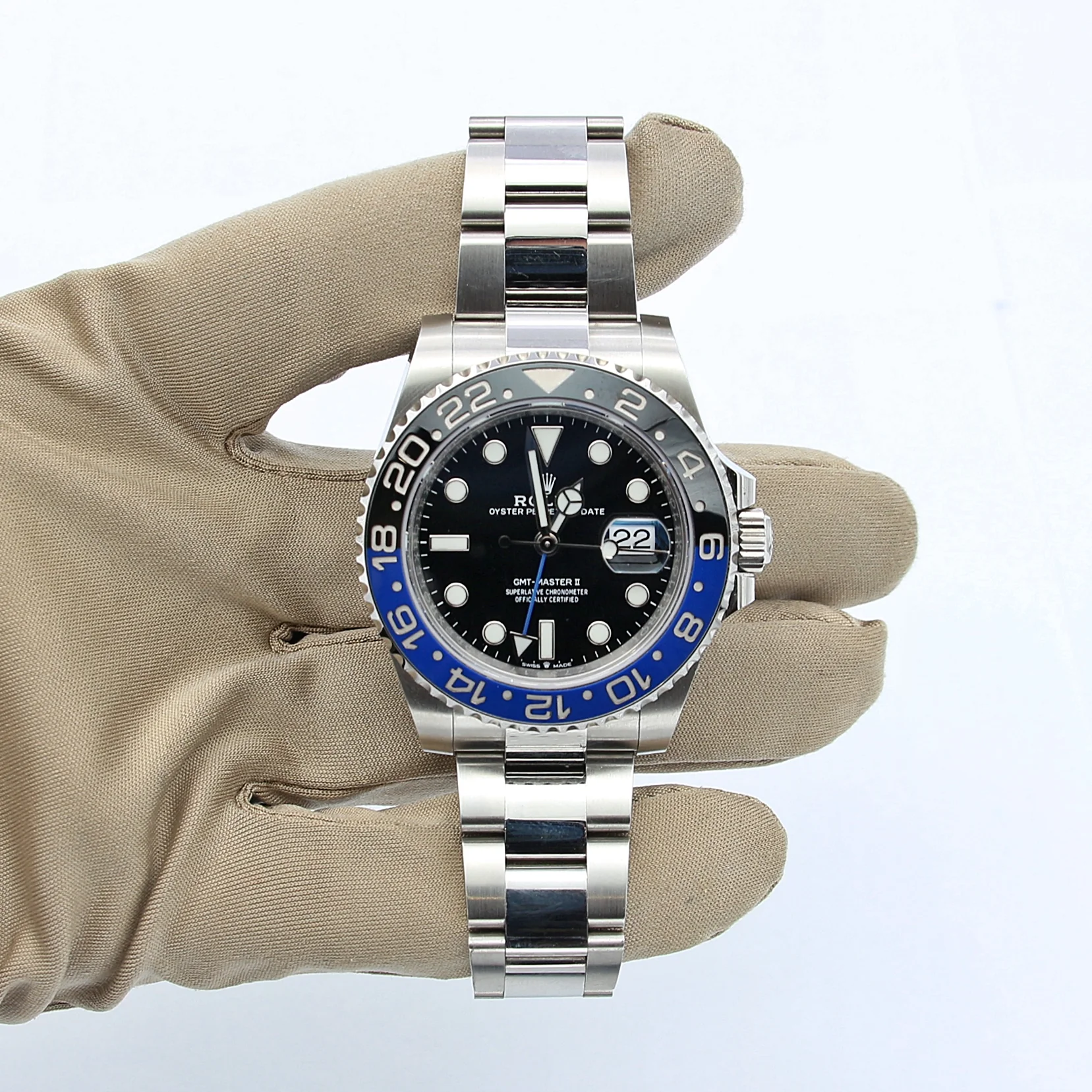 Rolex GMT-Master 126710BLNR Batman super clone replica 40mm — dial close-up