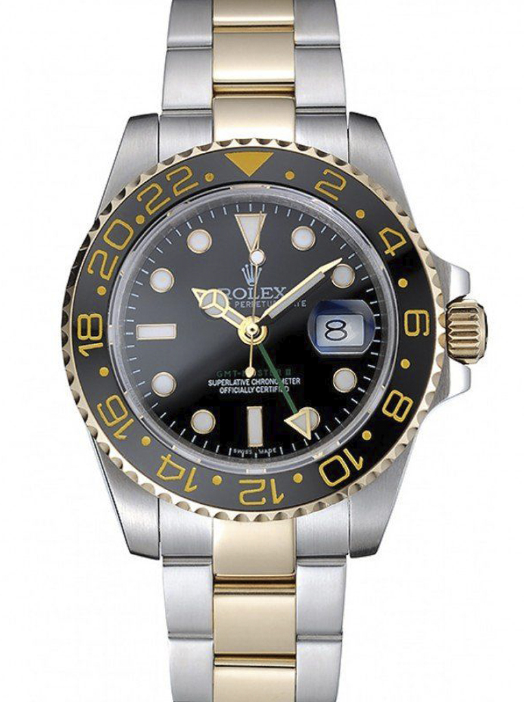 Rolex GMT-Master 80295 super clone replica black dial — front view
