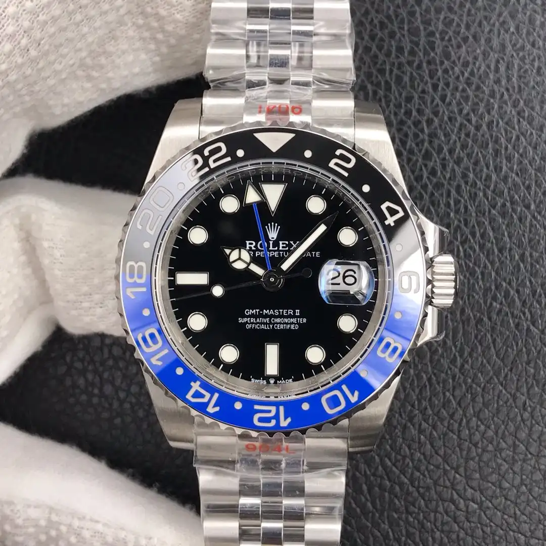 Rolex GMT-Master 126710 super clone replica 40mm — dial close-up