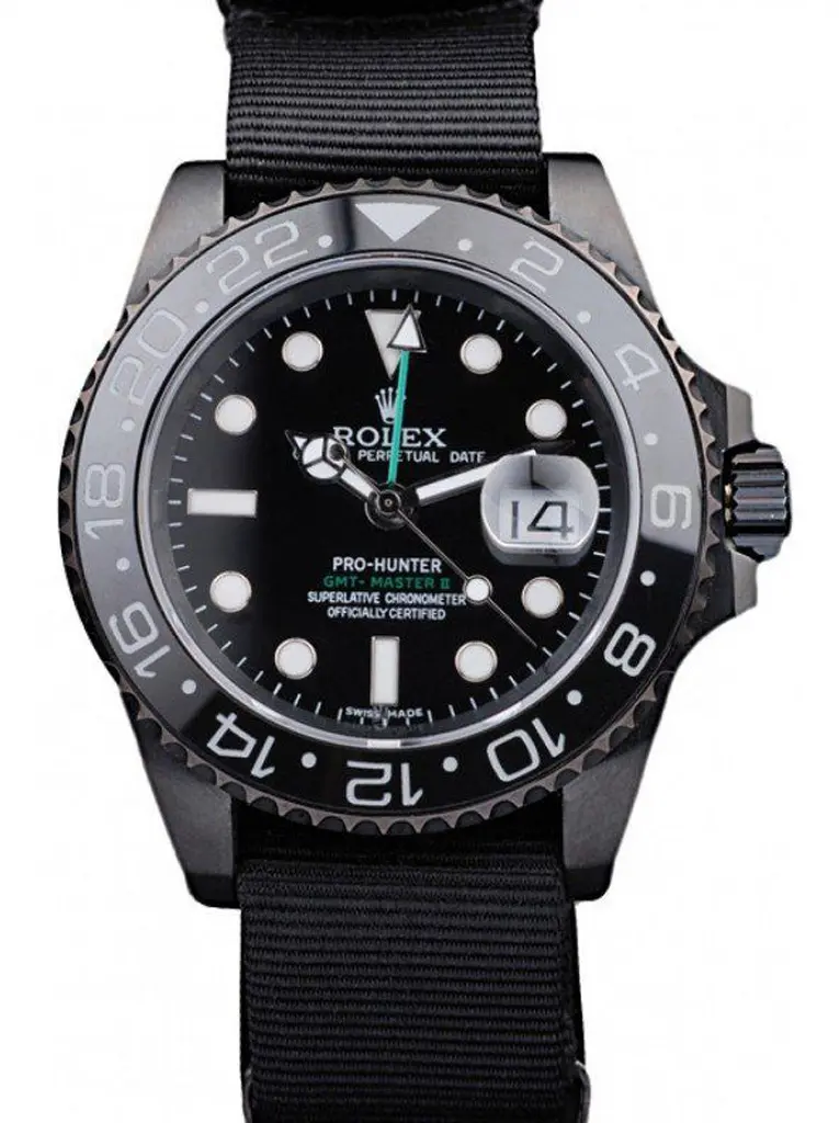 Rolex GMT-Master 016827 replica black dial — front view