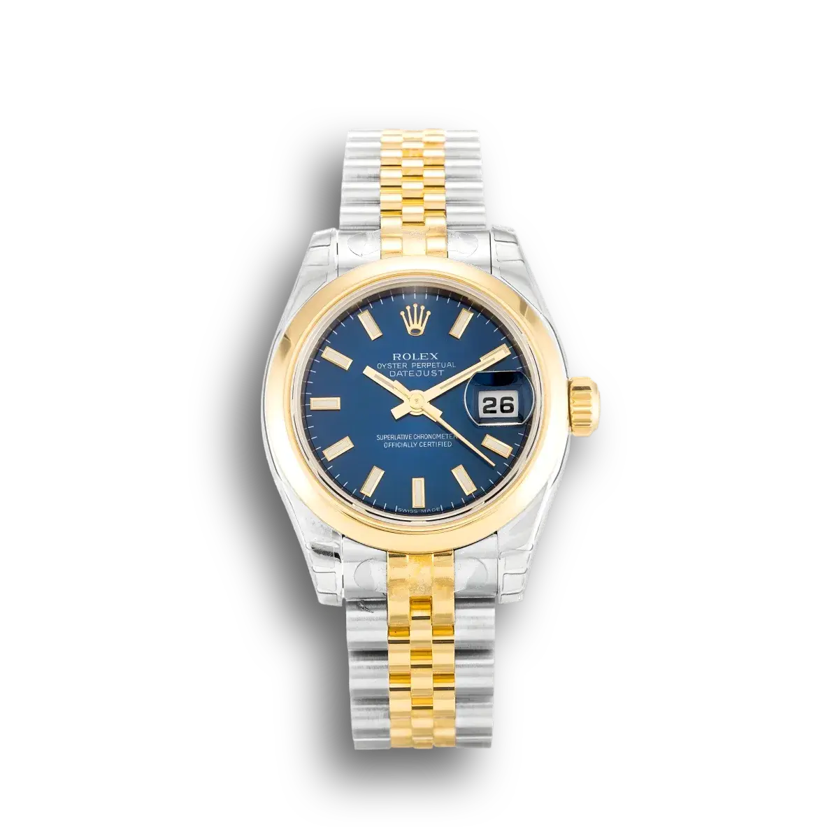 Rolex Lady-Datejust 179163 replica blue dial — front view
