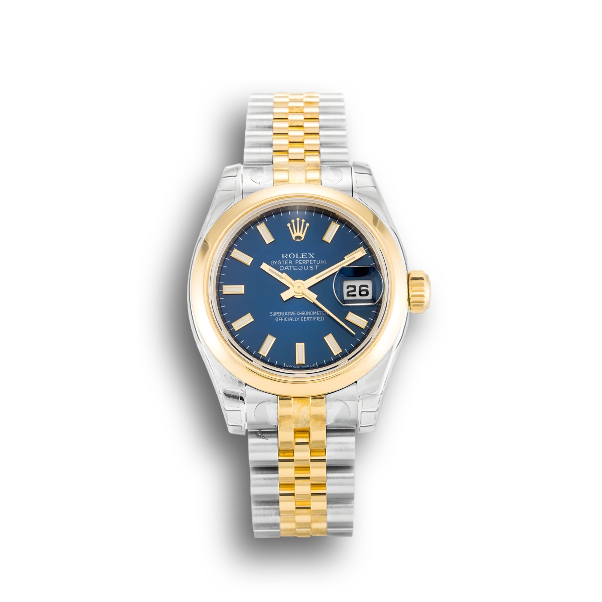 Rolex Lady-Datejust 179163 Blue Dial 26mm Steel & Yellow Gold