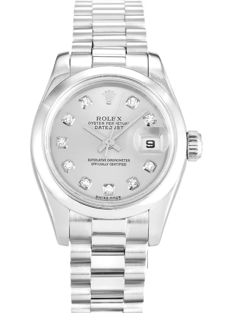 Rolex Lady-Datejust 179166 1:1 replica silver dial — front view