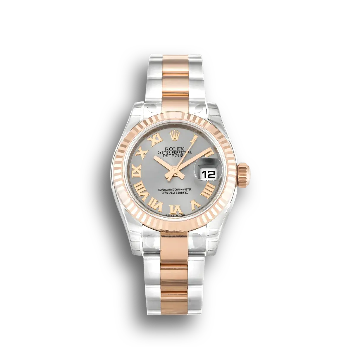 Rolex Lady-Datejust 179171 Rhodium Dial 26mm Rose Gold Bezel replica watch