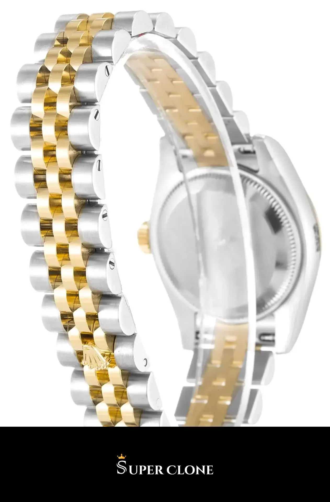 Rolex Lady-Datejust 179173 replica champagne dial — caseback detail