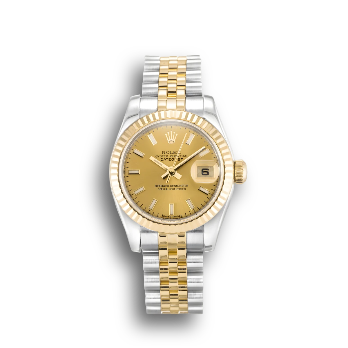 Lady-Datejust 179173 copy champagne dial — front view