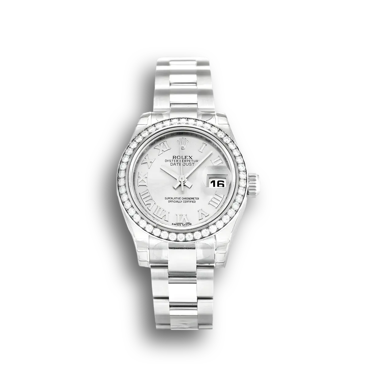 Rolex Lady-Datejust 179384 replica silver dial — front view