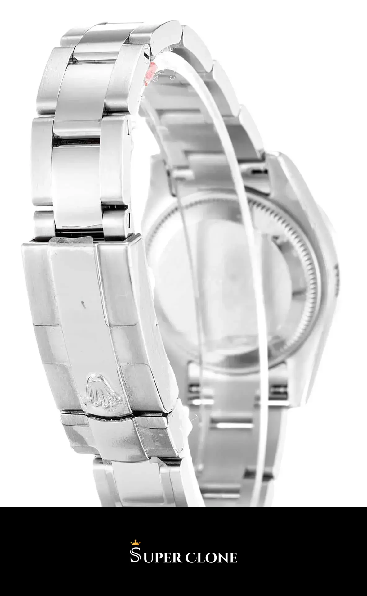 Lady-Datejust 179384 rolex copy silver dial — caseback detail