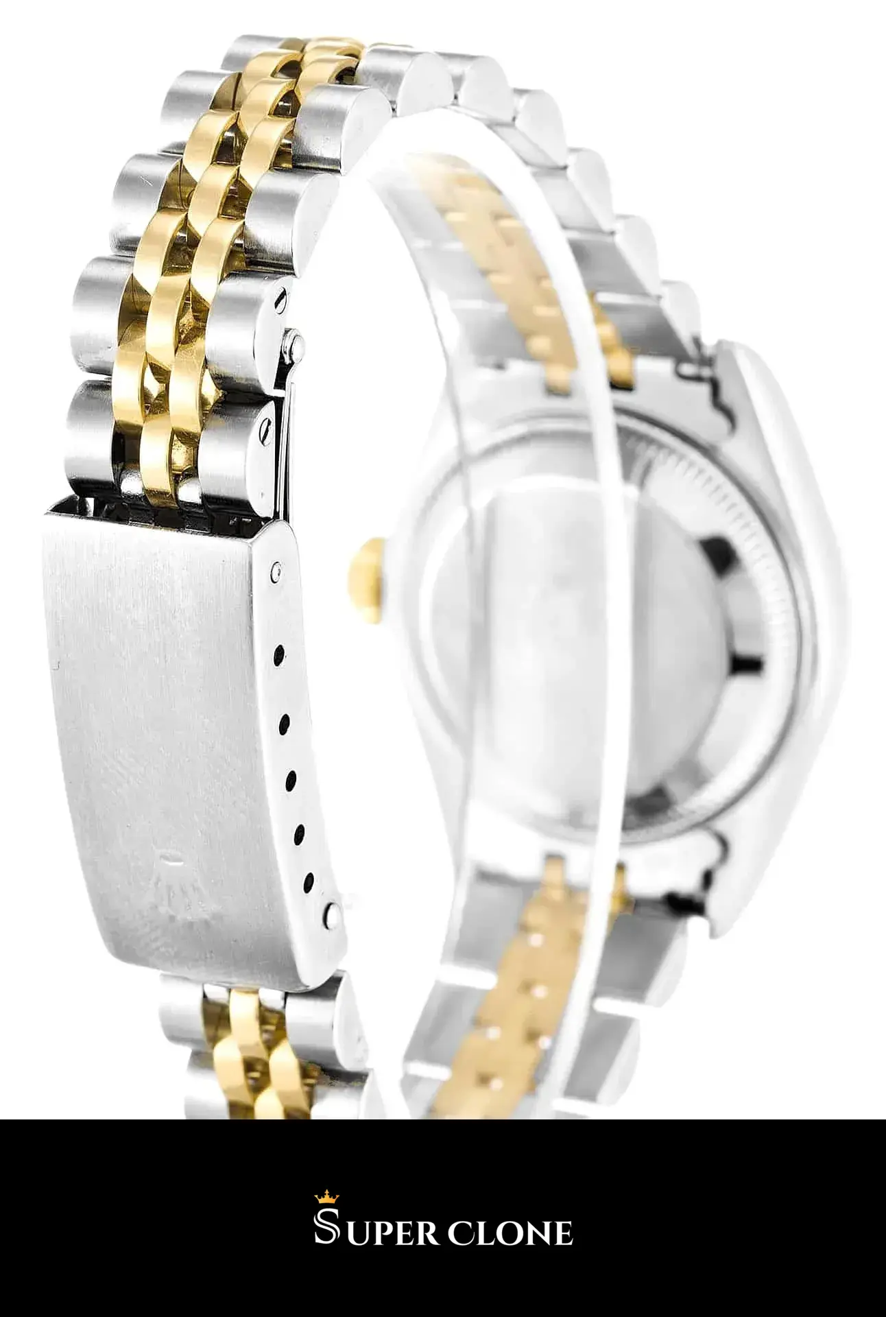 Rolex Lady-Datejust 69173 replica ivory pyramid dial — caseback detail