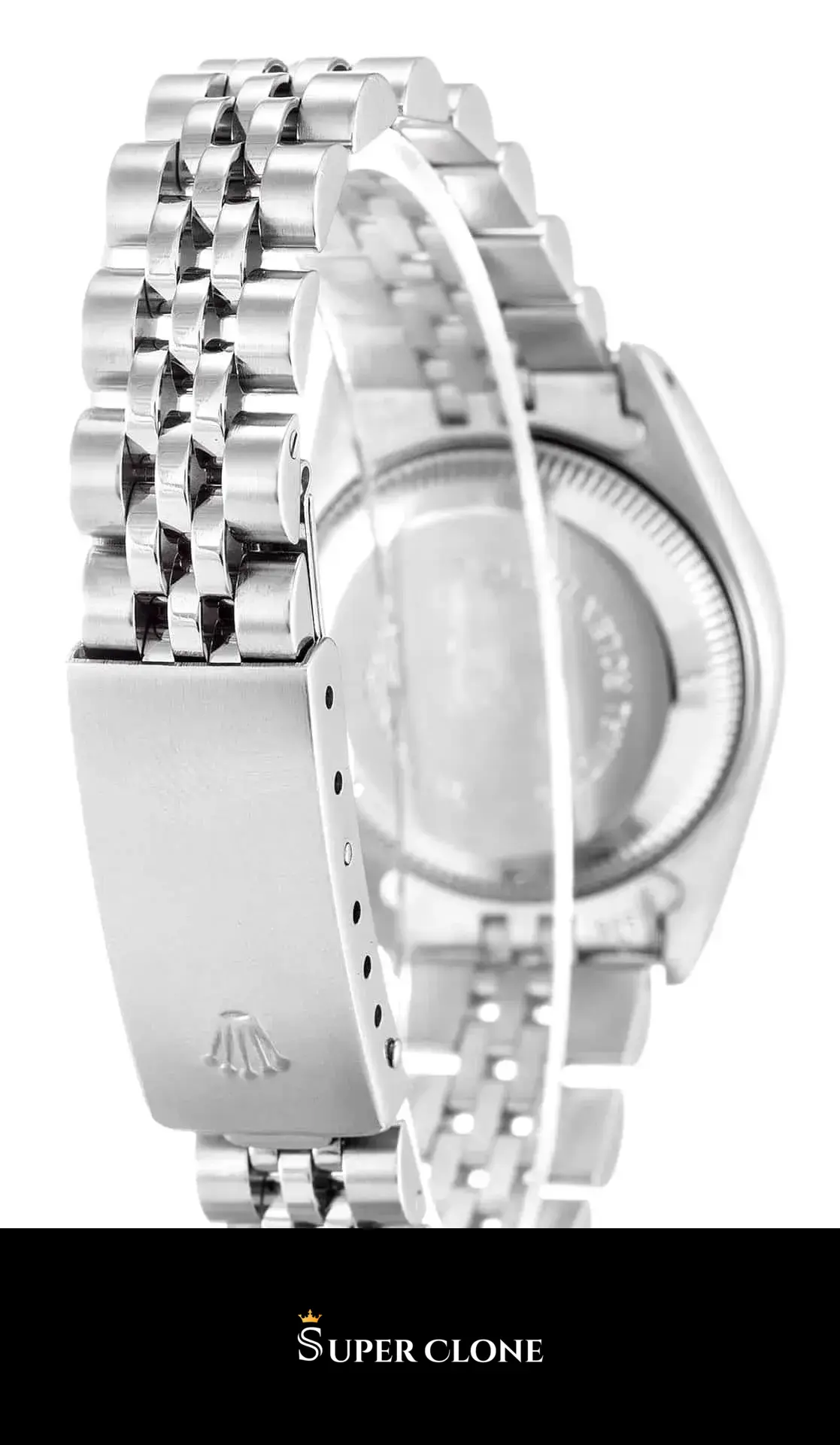 Rolex Lady-Datejust 69174 rolex clone silver dial — caseback detail