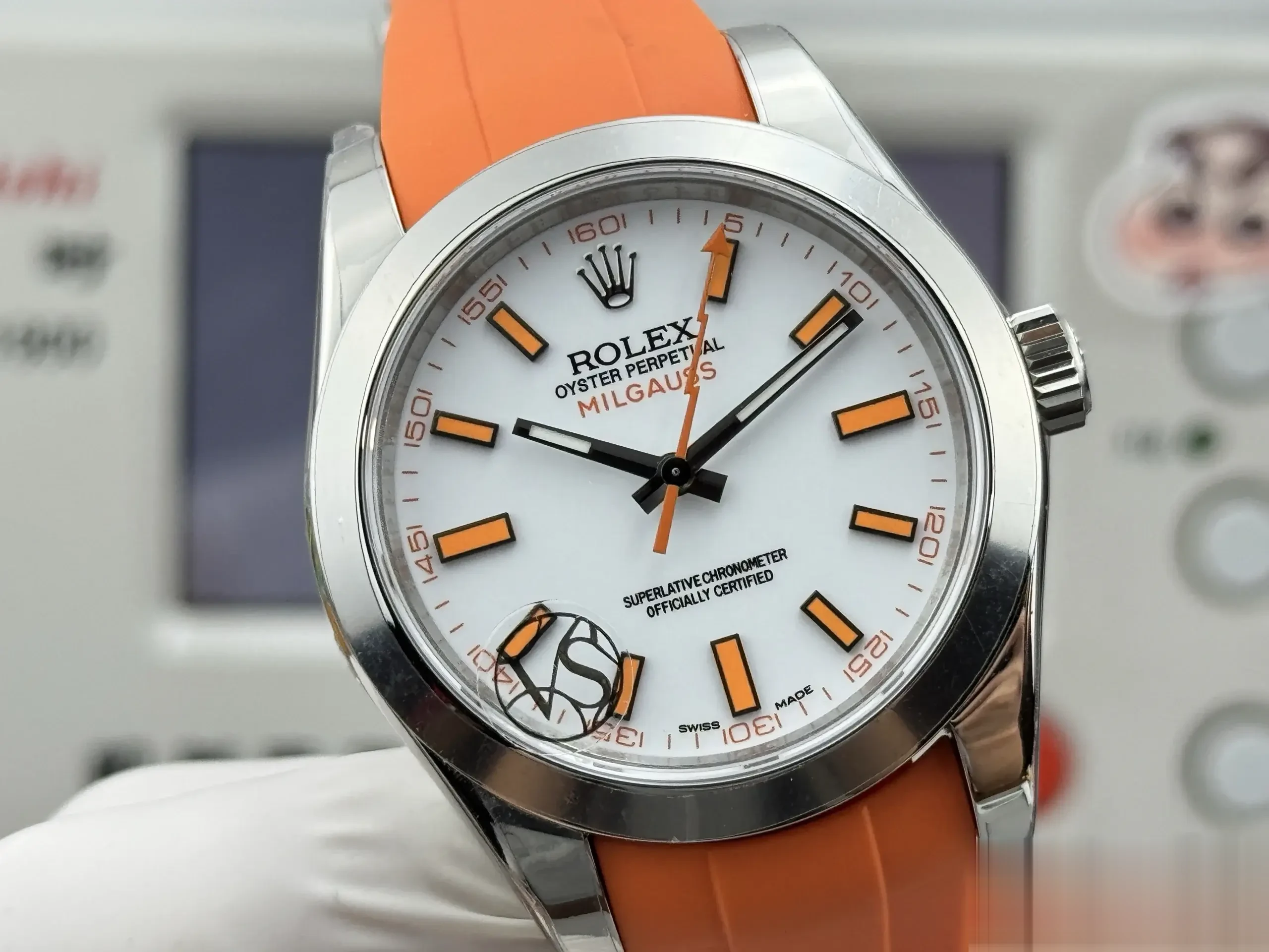 Rolex Milgauss 116400 rolex clone — side profile