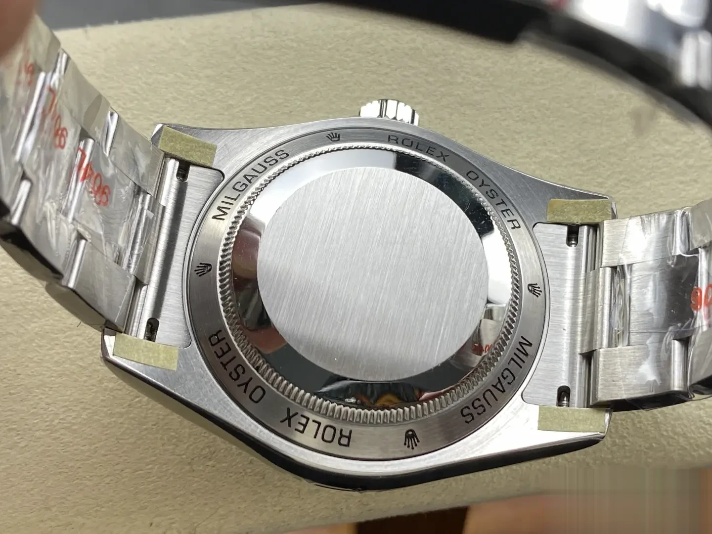 Milgauss 116400GV japanese automatic replica 40mm — dial close-up
