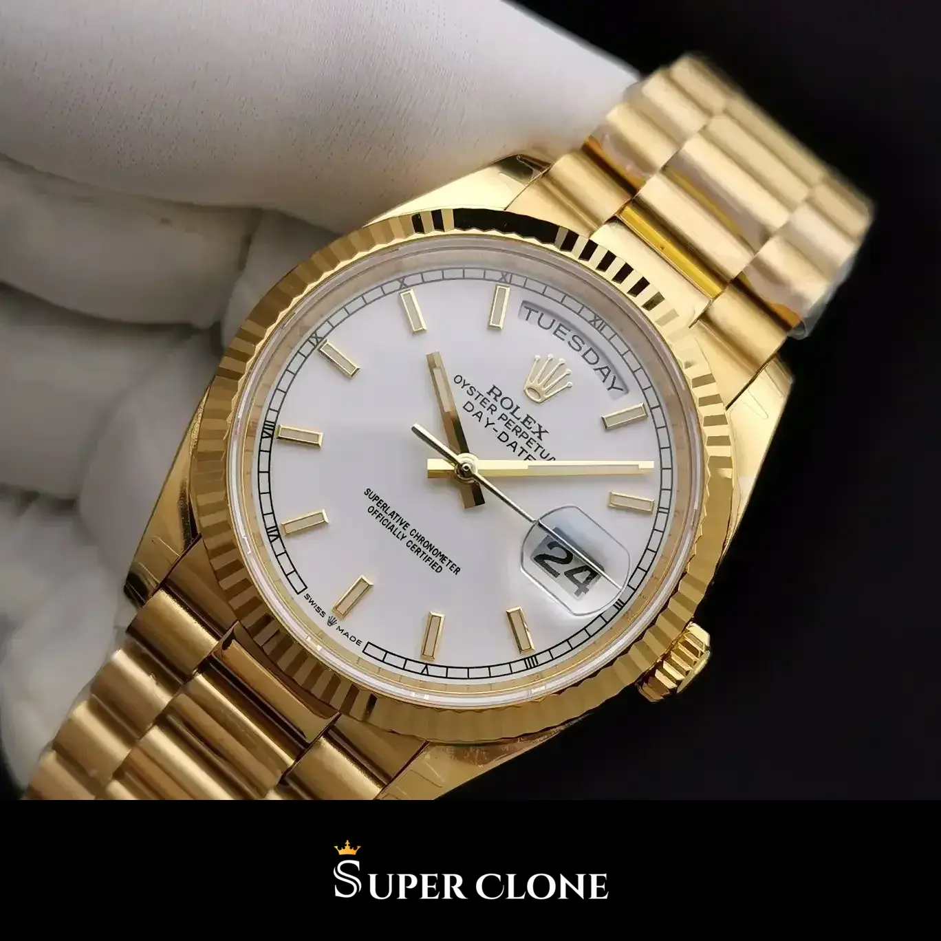 Rolex Milgauss 116610 replica 40mm — crown and case detail