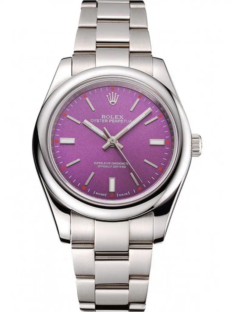 Oyster Perpetual 016834 copy purple dial — front view