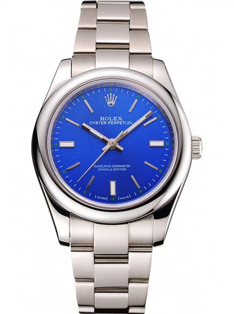 Rolex Oyster Perpetual 016835 replica blue dial — front view
